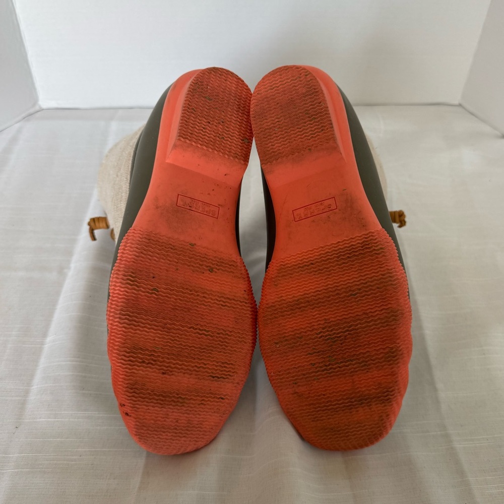 Sperry Duck Boots Orange Green Rain Winter Boots Womens Size 9.5 - Picture 7 of 11